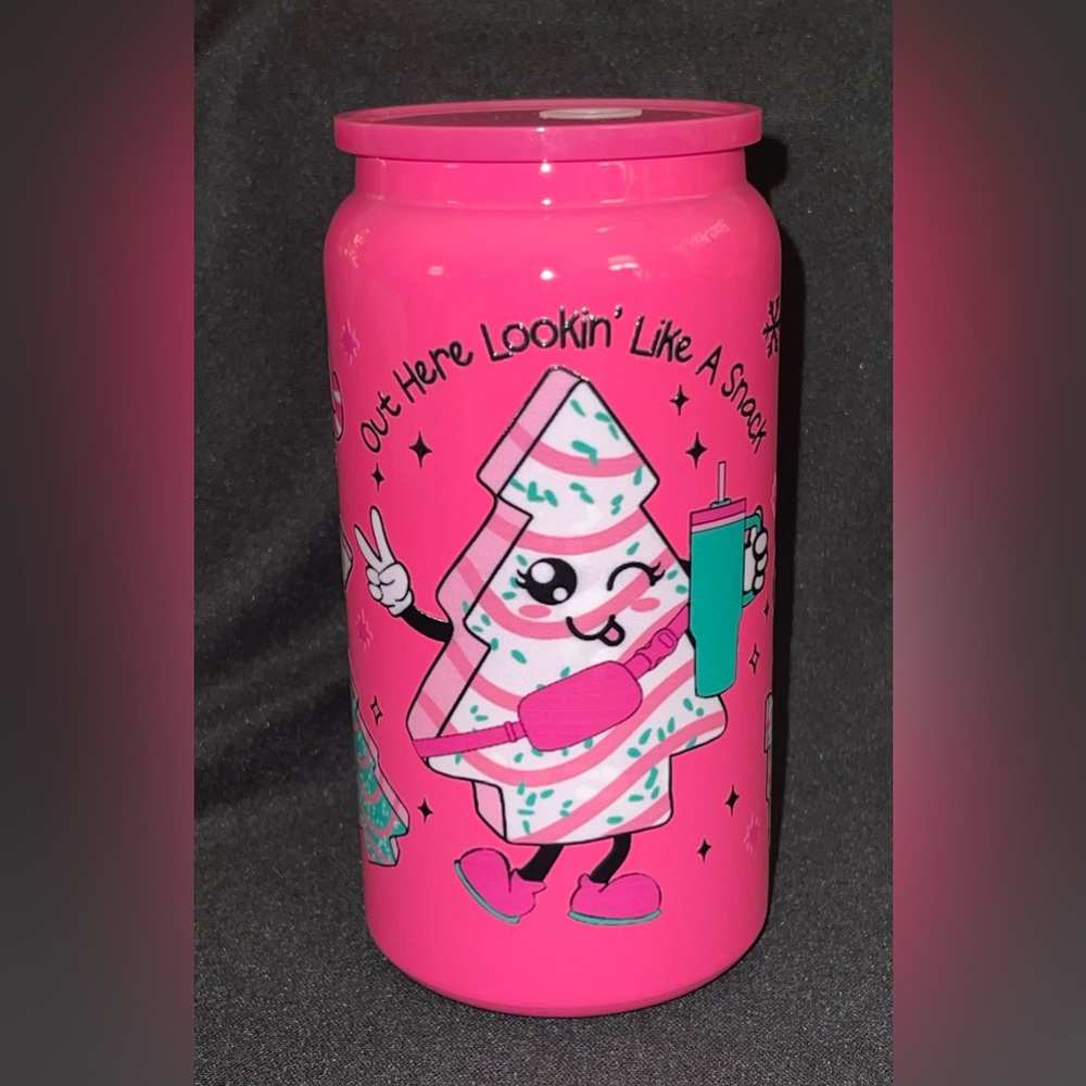 Pink Fun Graphic 16oz Stainless Steel Cup
